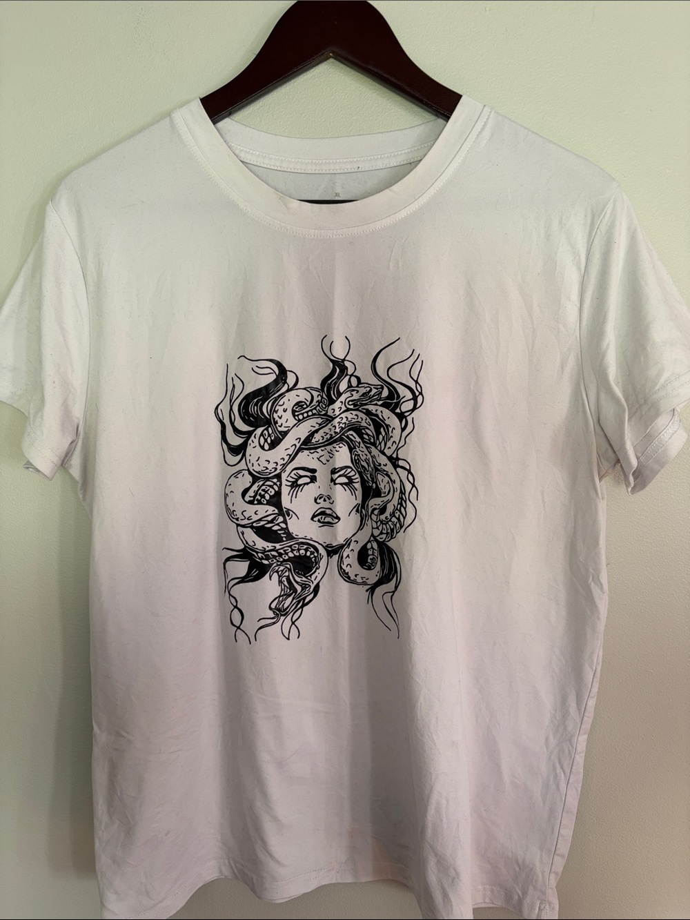 White Graphic Medusa Tee -  Women Tops - XL